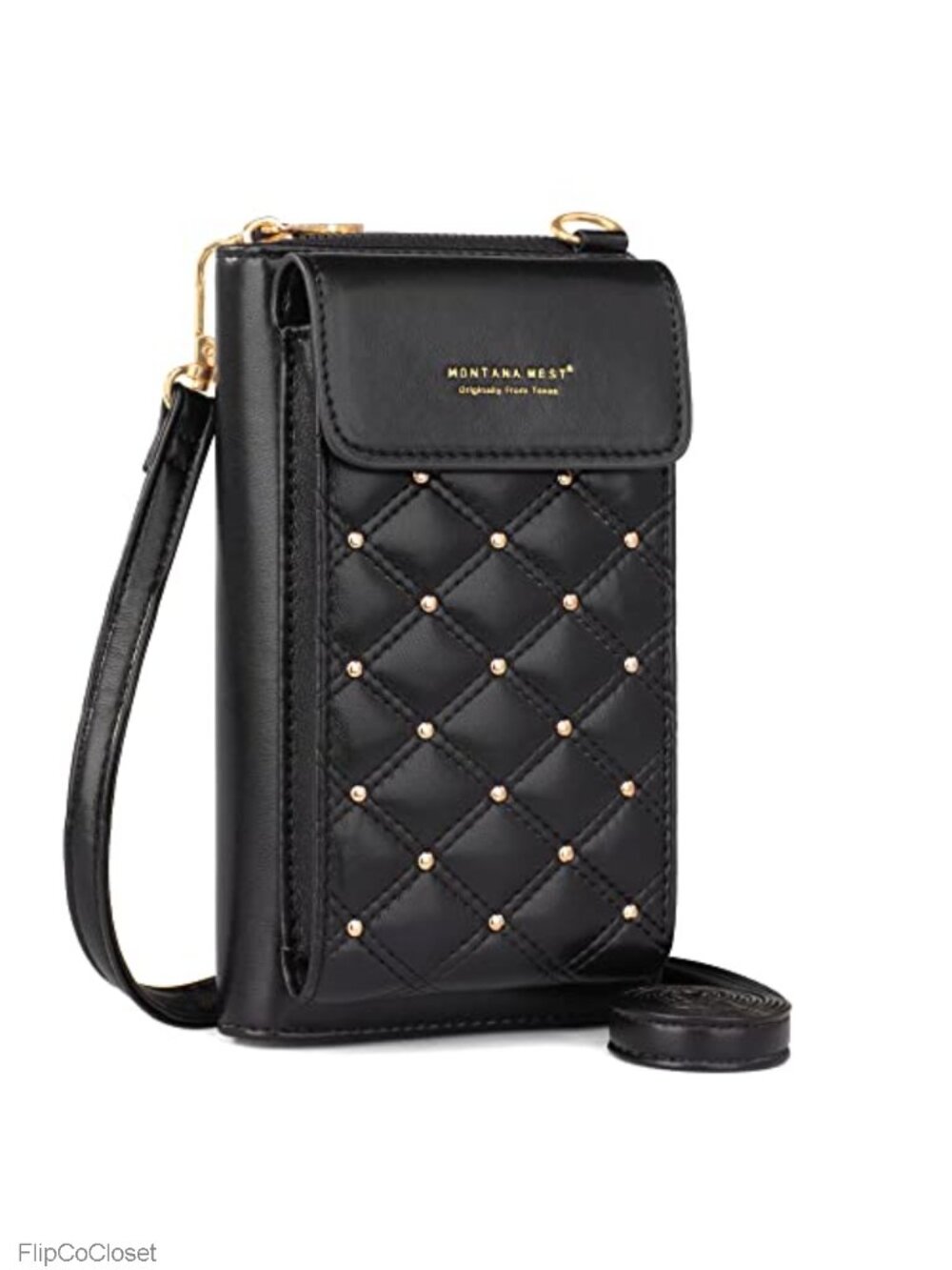Quilted Vegan Leather Crossbody Cell Phone Purse RFID Blocking Wallet